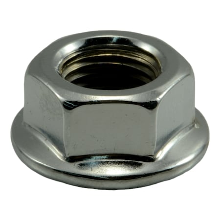 Midwest Fastener Flange Nut, 3/8"-24, Steel, Chrome Plated, 5 PK 39292